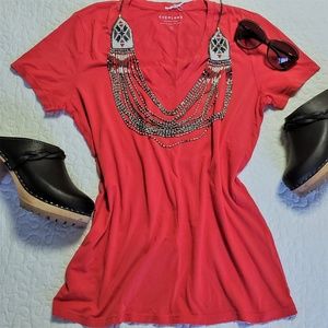 Everlane Red V-neck Tee